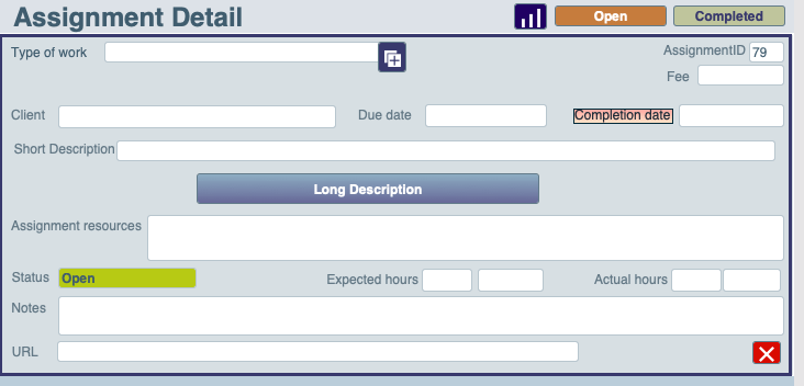 Assignment detail layout in my custom app.