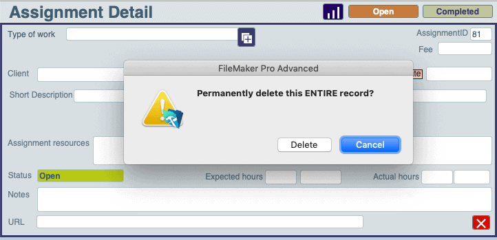 I can delete projects from the custom app if it is cancelled.