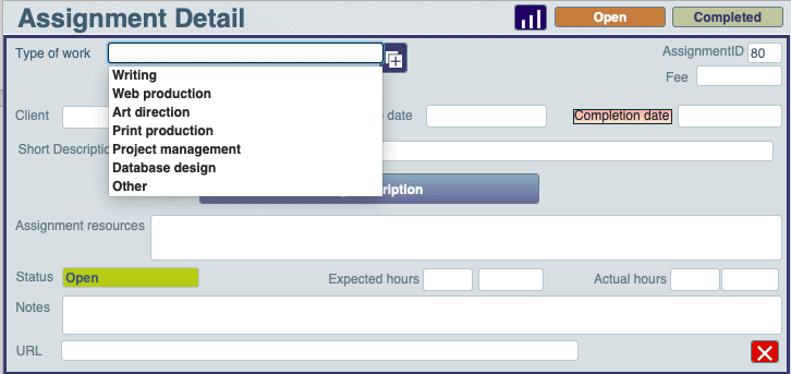 I categorize my projects on the detail page of my custom app.